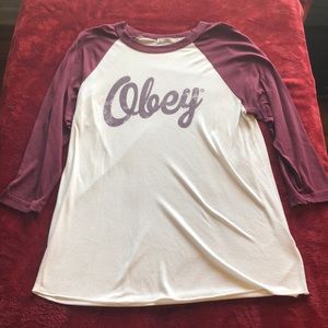 Size M Obey Baseball Tee